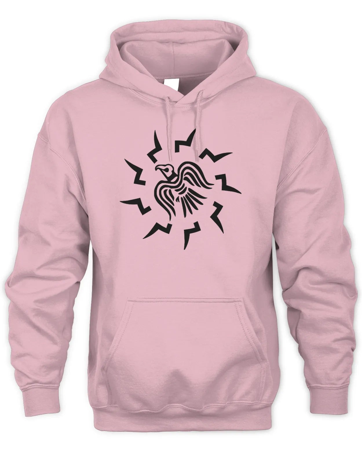Embroidered Unisex Hoodie - "Hrafni" Viking Raven - Black on Light