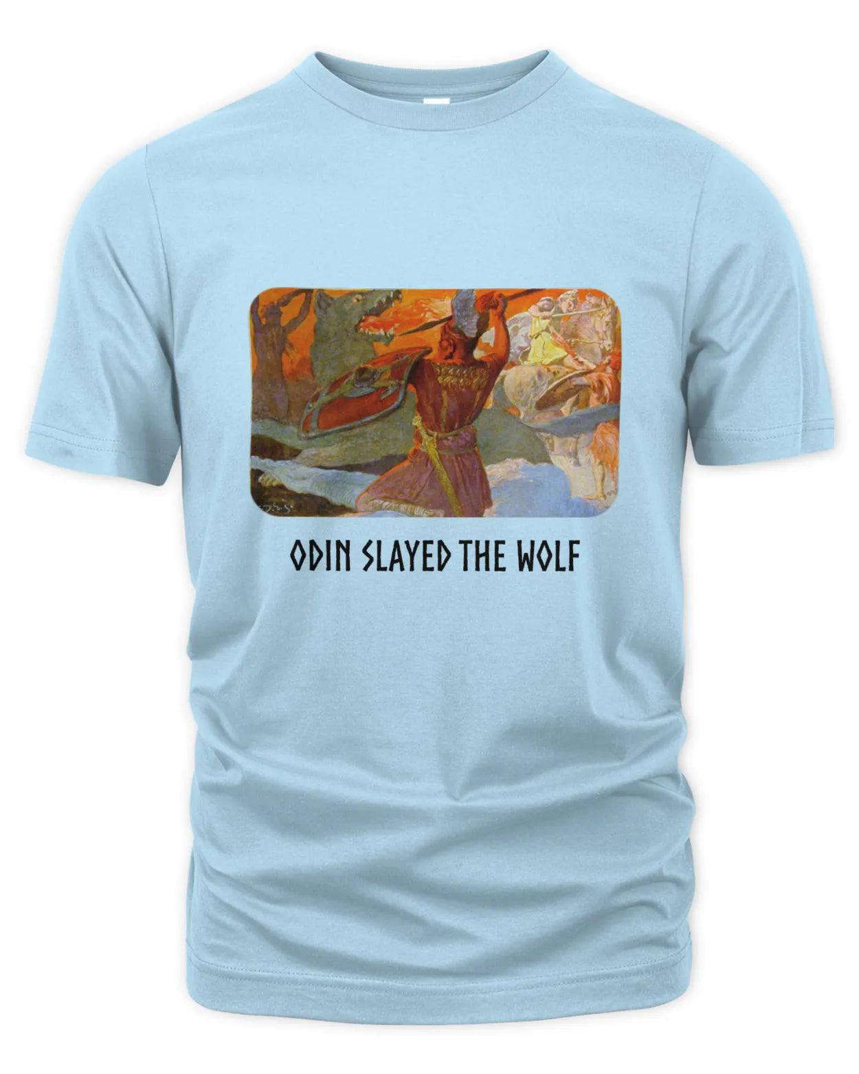 T-Shirt - Odin Slayed the Wolf Fenrir on Ragnarök - Emil Doepler