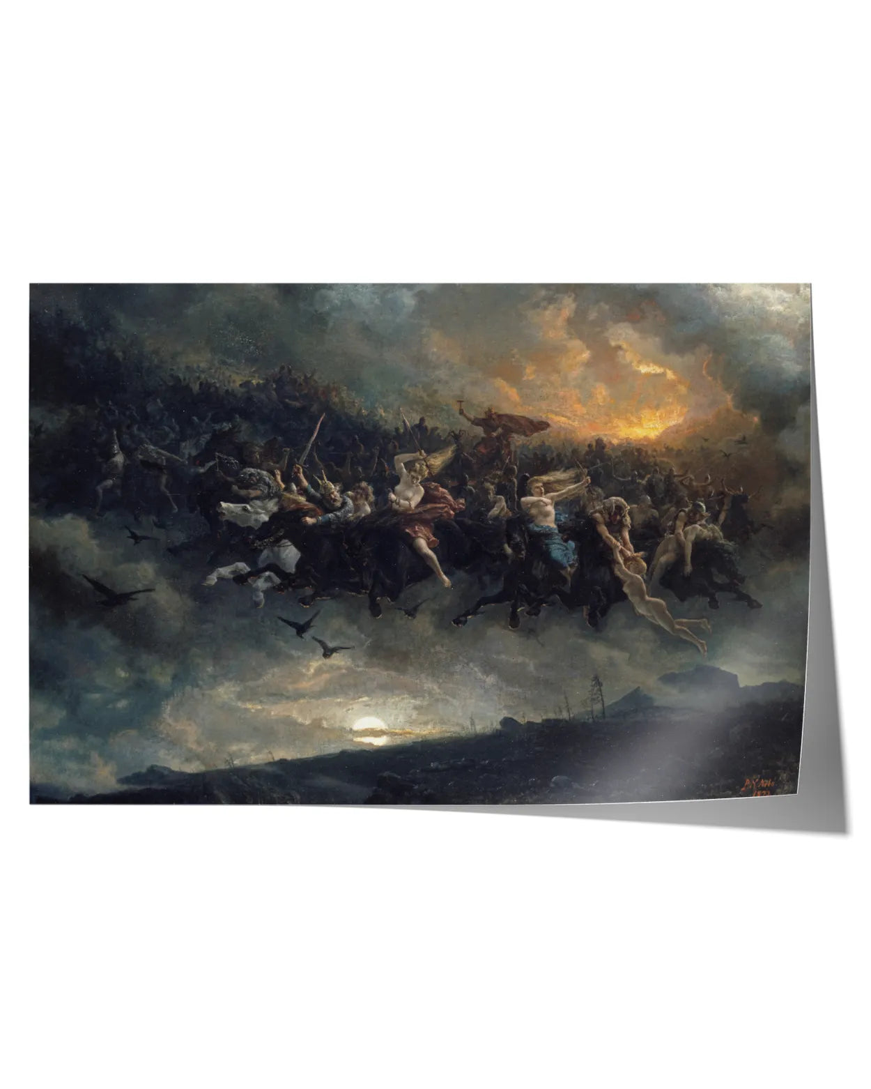 Poster - Åsgårdsreien (The Wild Hunt of Odin) - Peter Nicolai Arbo (36x24")